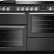 Falcon NEXO110EIPSLT fornuis vooraanzicht met twee ovens en gasfornuis in zwart