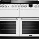 Falcon NEXO110EIPSLT fornuis vooraanzicht in wit met twee ovens en bedieningspaneel