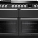Falcon NEXB110EIPSLT/CM_E1 vooraanzicht zwart fornuis met twee ovens en vier gasvlammen