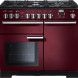 Falcon Professional Deluxe 100 Gas fornuis bordeaux rood vooraanzicht met gasveldkookplaat en oven