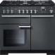 Falcon Professional Deluxe 100 Gas fornuis donkergrijs vooraanzicht met gasveldkookplaat en oven