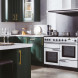 Falcon Professional Deluxe 110 Gas fornuis wit ingebouwd in groene keuken