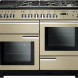Falcon Professional Deluxe 110 Gas fornuis in Champagne kleur, vooraanzicht met gaskookplaat