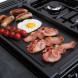 Falcon PDL90DFCB/C_EU gaskookplaat met gegrilde worstjes, spiegelei en bacon