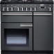 Falcon Professional Deluxe 90 Gas fornuis grijs vooraanzicht met stalen afwerking