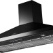 Falcon Plus 110 afzuigkap zwart vooraanzicht met gesloten filterpaneel en LED-verlichting