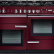 Falcon Professional+ 110 Gas fornuis cranberry, vooraanzicht met twee ovens en gaskookplaat