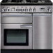 Falcon Professional+ 90 Gas fornuis zilvergrijs volledige vooraanzicht met gasplaat en twee ovens