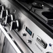 Bedieningspaneel Falcon Professional+ 90 Gas met draaiknopen, gasbranders en digitaal display