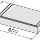 Falmec SHELF120R ondermodule technische tekening bovenaanzicht met basisdimensies 600x380mm