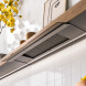 Falmec SHELF120R wandafzuiging in schuin perspectief, details zichtbaar van filter en onderunit