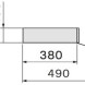 Falmec SHELF120R technische tekening bovenaanzicht met afmetingen 1202x490mm en inbouwmaten