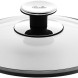 Fissler Deksel 20cm glazen pannendeckel met zwarte knop, schuin aanzicht