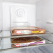 Frilec BREMEN295-NF-040CDI koelkast vrieskast, geopende deur met glazen planken en pizzadozen