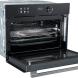 Frilec VESUVIO4550 oven met magnetron in perspectief met geopende deur en zichtbare oven-interieur met roosters