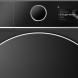 Hisense WF7I1248BBR/BLX wasmachine vooraanzicht met getoond display en programmainformatie