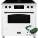 Elementi di Cucina IC9034-WT-IX-B inductie fornuis met afzuiging - wit - klassiek