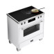 Elementi di Cucina IC9034-WT-IX-S inductie fornuis met afzuiging - wit - klassiek