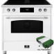 Elementi di Cucina IC9034-WT-IX-S inductie fornuis met afzuiging - wit - klassiek