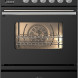 Ilve P06WE3/BK gas fornuis zwart - 60 cm. breed