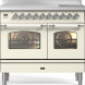 Ilve PDI106NE3/AW inductie fornuis - 100 cm. - creme
