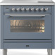 Ilve PI096WE3/BG fornuis inductie blauw-grijs - 90 cm. breed