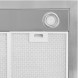Inventum AKB6000RVS afzuigkap detail rechterbovenzijde met ronde LED-verlichting en filteroppervlak
