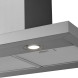 Inventum AKB9000RVS afzuigkap detail schuine bovenkant met spotlight en meshfilter zichtbaar