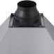De Inventum AKS6011RVS heeft een afvoer van 120 of 150 mm. (naar keuze)