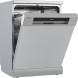 Inventum VVW6036AS vaatwasser geopende deur schuin zicht interieur met manden en sproeiarm