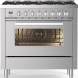 ILVE L096WSCM3/SS gasfornuis roestvrijstaal 90 cm breed met 6 gasbranders