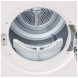 LG RHX1008NWH warmtepompdroger geopende deur met zichtbare trommelinterior en voering
