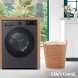 LG RHX5009TBB droger geopende deur met condensruiten reinigingslade