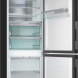 Miele KFN4898 geopende vriezerdeuren met lege laden weergegeven
