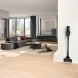 Miele TriflexHX3Cat&Dog in inbouwstand tegen muur in modern interieur met hond