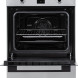 Pelgrim FI560RVS oven geopend met verwarmingselement, rooster en bakplaat zichtbaar