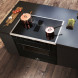 Elementi di Cucina IC9034-ZW-IX-B inductie fornuis met afzuiging - zwart - klassiek