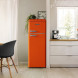 Schneider SCDD208VFLO retro jaren 50 koelkast - oranje