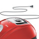 De Siemens VSZ4G232M1 stofzuiger rood heeft een actieradius van 10 meter