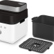 Smeg AFC01WHMEU airfryer onderdelen uitgelegd - apparaat, binnenkorf, kruimelbak en roosterinzet