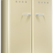 De Smeg CVB20LP1 vriezer van SMEG gecombineerd in een side-by-side set met bijpassende SMEG koelkast