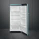 Smeg FAB28REGM6 koelkast geopende deur, interieur met witte laden en vriesvak onderaan