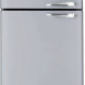 Front aanzicht van de brede en ruime retro jaren 50 koelkast van SMEG: FAB50XS