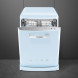 De Smeg LVFABPB2 heeft de kenmerkende afgeronde hoeken en uitgevoerd in pastelblauw