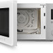 Smeg MOC02WHMEU magnetron combi, geopende deur met zicht op roterend plateau en interieur