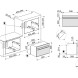 Smeg SO4102S3B combi-stoomoven, technische installatietekening met afmetingen