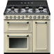 De vijf branders boven op de Smeg TR93CNL met een 4,2 kW sterke wokbrander