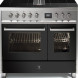 STEEL MISTRAL EQ10FF-4FIKW ANTRACIET fornuis met afzuiging - 100 cm breed