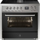 STEEL MISTRAL EQ9F-4FIKW ANTRACIET fornuis met afzuiging - 90 cm breed