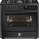 Steel E9F-6 NF Enfasi fornuis zwart - All black serie